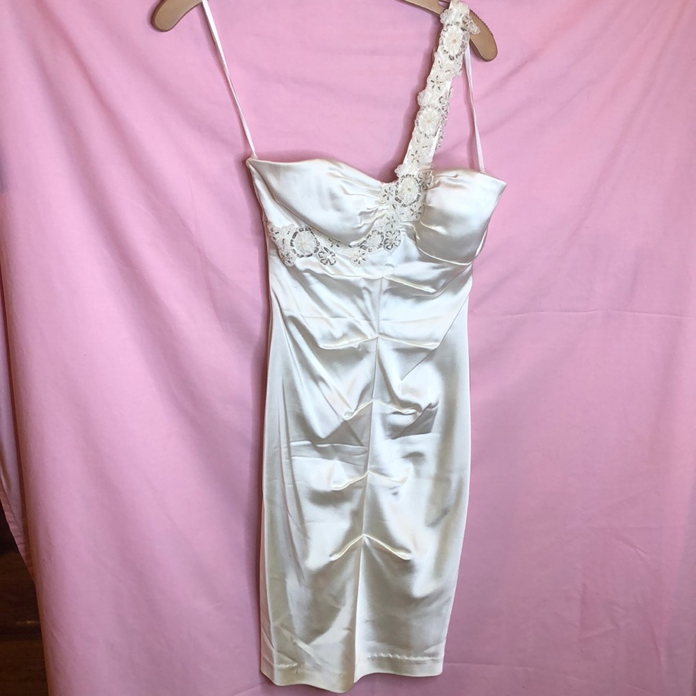 Cache satin white dress